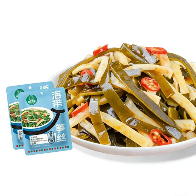 宏綠 海帶筍絲開味速食菜香辣海帶絲開袋即食下飯70g*2袋