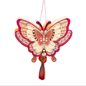 [중국 직송] FOXTAIL 중추절 등불 종이 등불 휴대용 조명 등불 수제 DIY 재료 키트 궁궐 등불 - 나비 1개