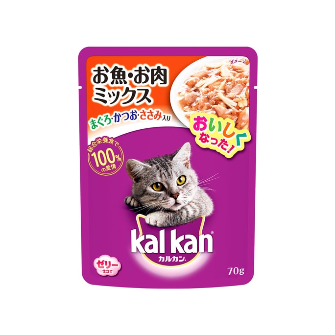 KAL KAN Fish and Meat Mix Cat Food (Tuna Bonito and Chicken) 70 g