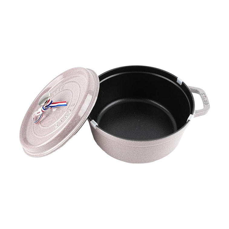 ラウンドダッチオーブン、コーティング鋳鉄製、両耳付き、4クォート、ライラック 6