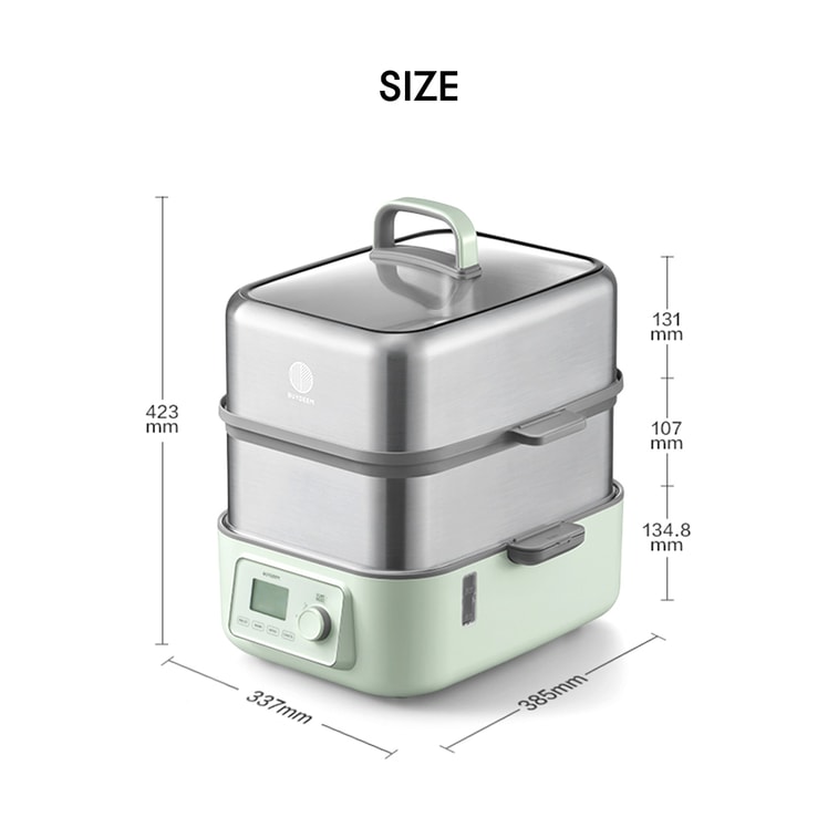 Multifunctional Steaming and Stewing Pot, 473.4 fl oz G67 Double Layer 8