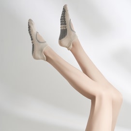 New Professional Yoga Pilates Anti Slip Breathable Sports Socks Ice Cream Milk White