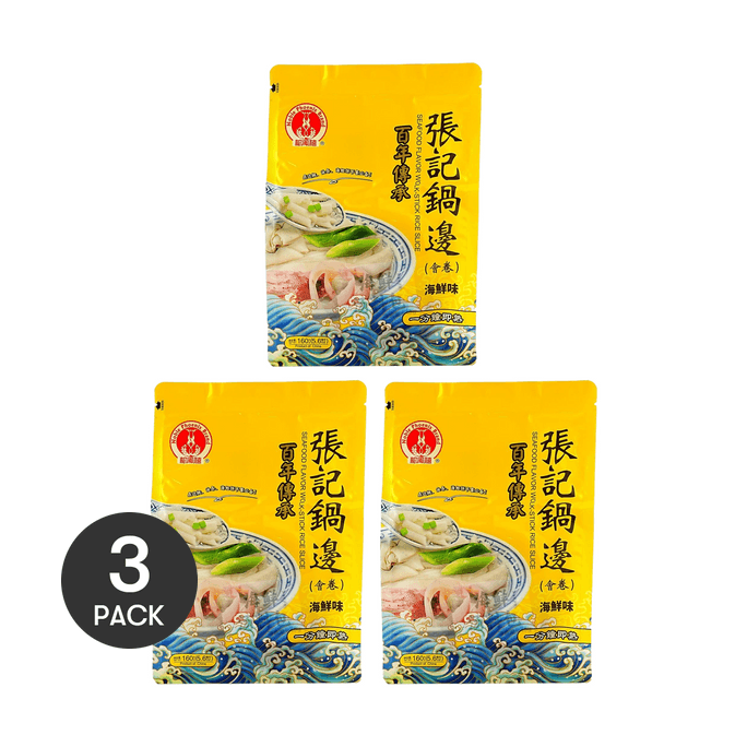 Seafood Flavor Wolk - Stick Rice Slice , 5.6 oz *3【3 Packs】