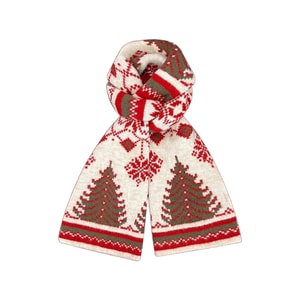 【中國直郵】 HSPM 聖誕圍巾女紅色聖誕樹麋鹿氛圍感保暖百搭圍脖 雪花樹-米色 一個
