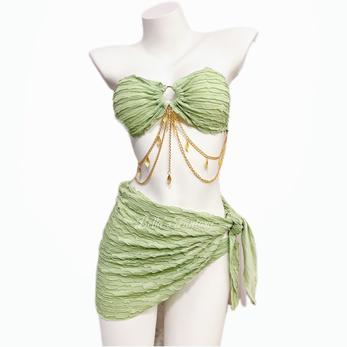 【NEW YORK】Bella’s Fantasy SALE Sexy Swimwear Bikini Set Bodychain 3 Pieces Green size M