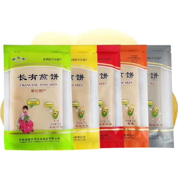 Five Flavors of Pancake Mix (3 Inner Packets of Mixed Flavors) 150g*1 Bag