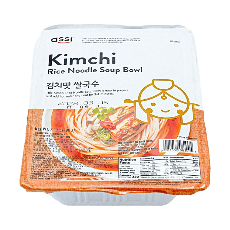 韩国ASSI BRAND 3分钟速食泡菜味汤米线 碗装 90g 5