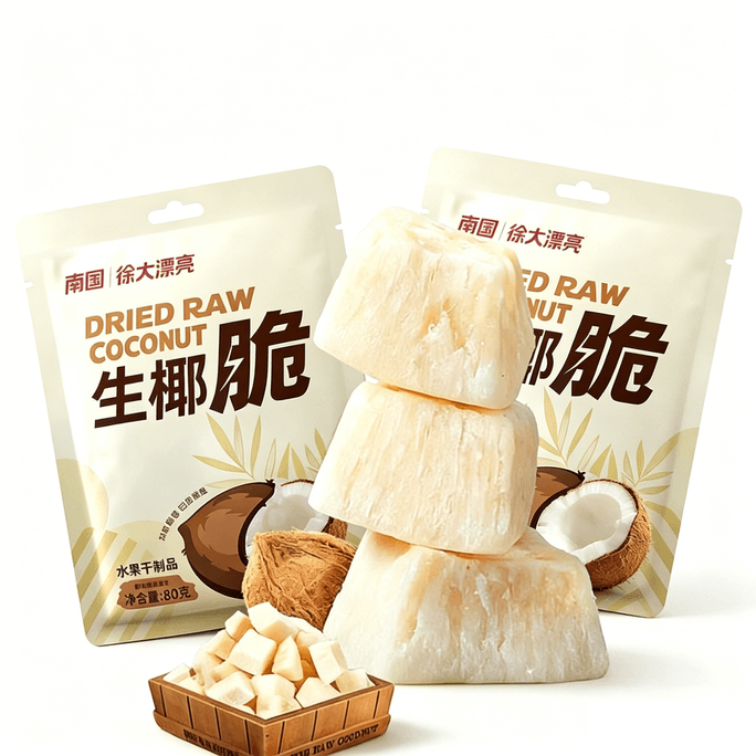 Crispy Fresh Coconut Roasted Coconut Pieces Dried Coconut 50g*2 Bags Hainan Specialty Crispy Coconut Chips Dorm Snack For Watching Shows
