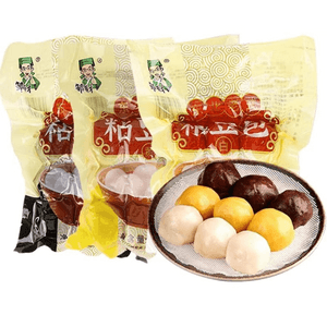 【中国直送】鄒有彩もち豆まんじゅう360g*3袋 東北特産純手作りスナック 無糖粗粒低脂肪ルバーブライス特製餅 ルバーブライス+血もち米+白もち米各1袋