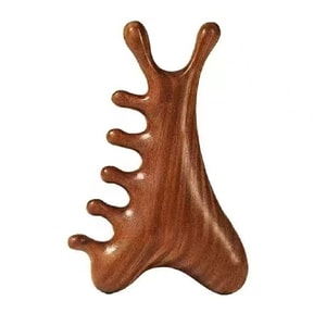 아쿠아마린 4-in-1 다기능 경락 마사지 빗, 천연 샌달우드, 둥글고 광택 처리, 낙하 방지 및 내구성, 손끝에서 SPA를 즐기세요(1개)