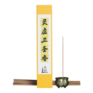 【中国直送】水月秦淮道教線香 霊鷲三聖香 線香立て付き 天然香料 1箱