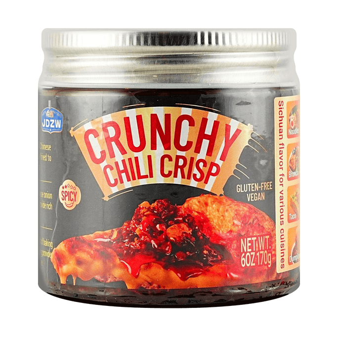 Crunchy Chili Crisp , 6 oz【Gluten- Free】【Vegan】【For Noodles, Brunch, Taco, Dumplings 】