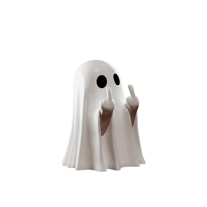Kenson Road White Provocative Middle Finger Ghost Figment Creative Desktop Decoration Gift For Friends 8cm*1 Piece
