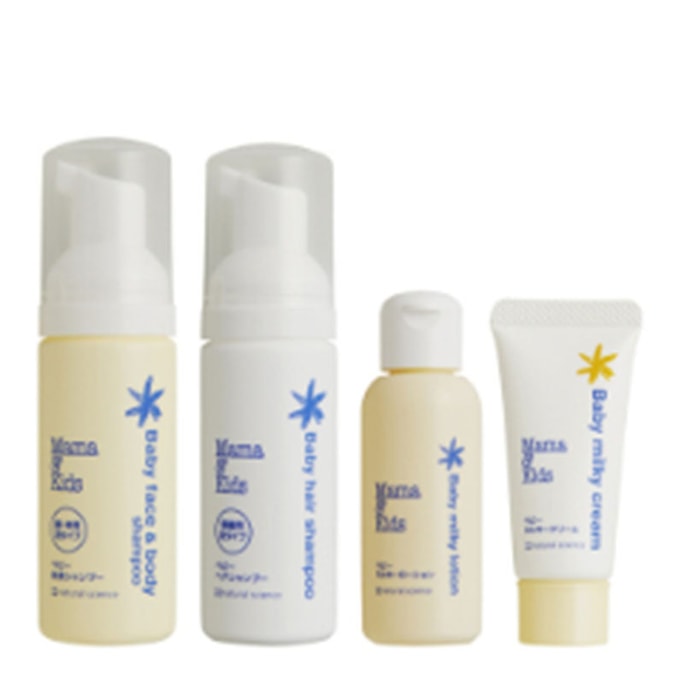 MAMA & KIDS baby travel version (hair shampoo 80ml+body and face shampoo 80ml+lotion 30ml+cream 13ml)