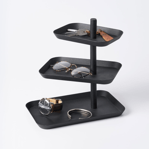 Three-Tier Display Tray - Steel Black