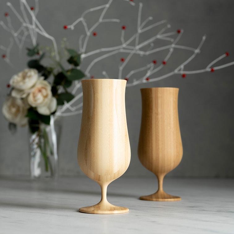 Japan Vessel Beer Glass Pair set dishwasher-safe bamboo cups 7