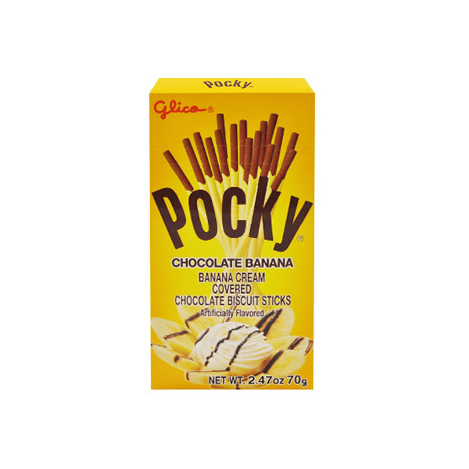 Chocolate Banana Pocky Biscuits - Chocolate Biscuits with Banana Cream, 2.47oz