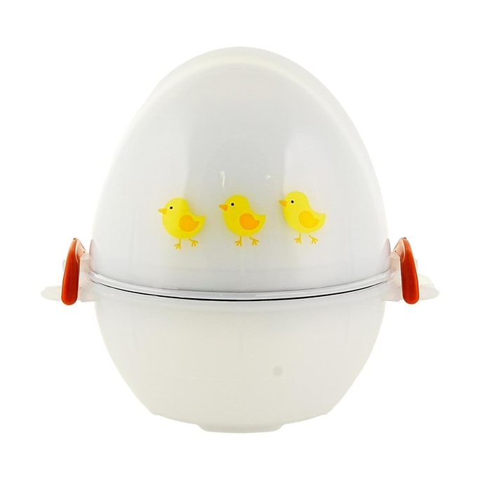 PEARL LIFE 電子レンジ用卵調理器、卵3個収納可能、ひよこデザイン、素早く蒸し卵が作れます