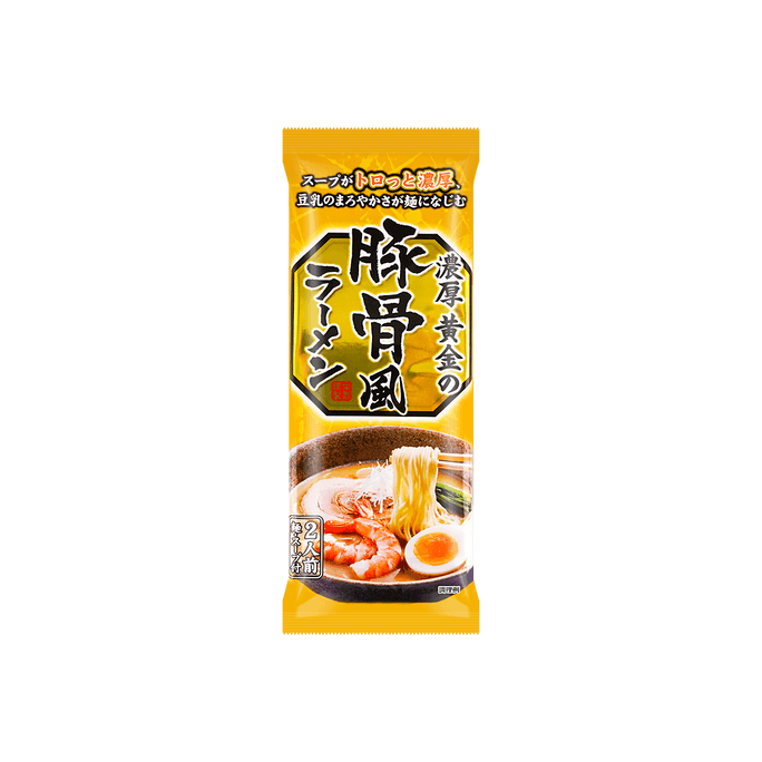 日本山本製粉 濃厚黃金豚骨拉麵 兩人份 240g