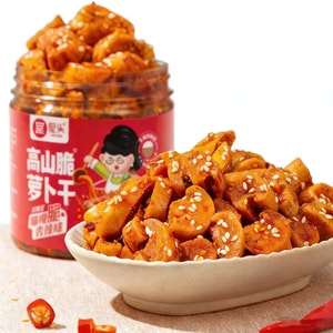 【中国直送】五投 スパイシー高原大根細切り 206g、クリスピー大根角切り、大根細切り