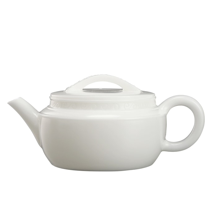  康乐品 高档冰种汉瓦壶 王存旭大师纯手工茶壶 羊脂玉白瓷单个泡茶壶 陶瓷功夫茶具礼品