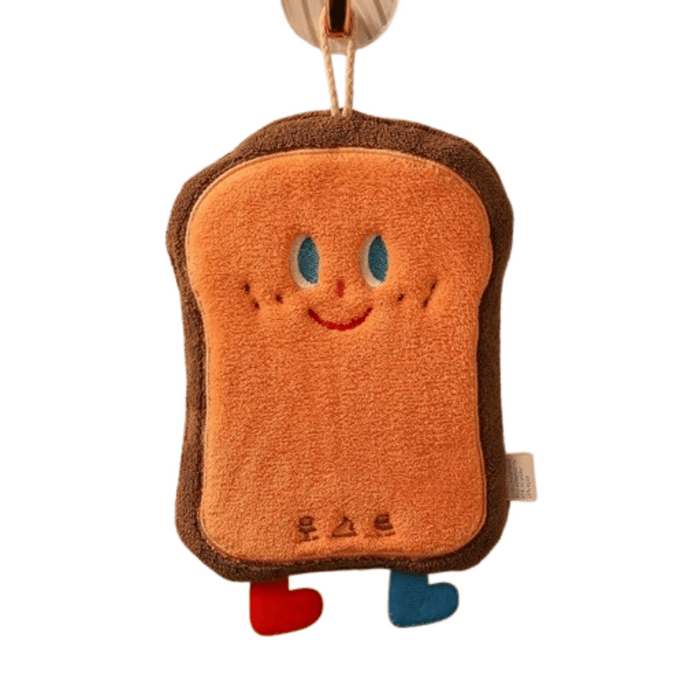 【中国直邮】 胖萌萌 可爱擦手巾挂式吸水加厚卫生间卡通擦手帕毛巾洗手小方巾厨房抹布 可爱吐司 一个装