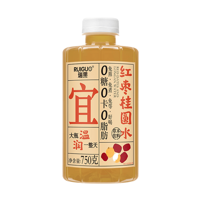 瑞果 宜红枣桂圆水 草本饮料 750g【简单配料 0糖0脂】【新中式养生饮】