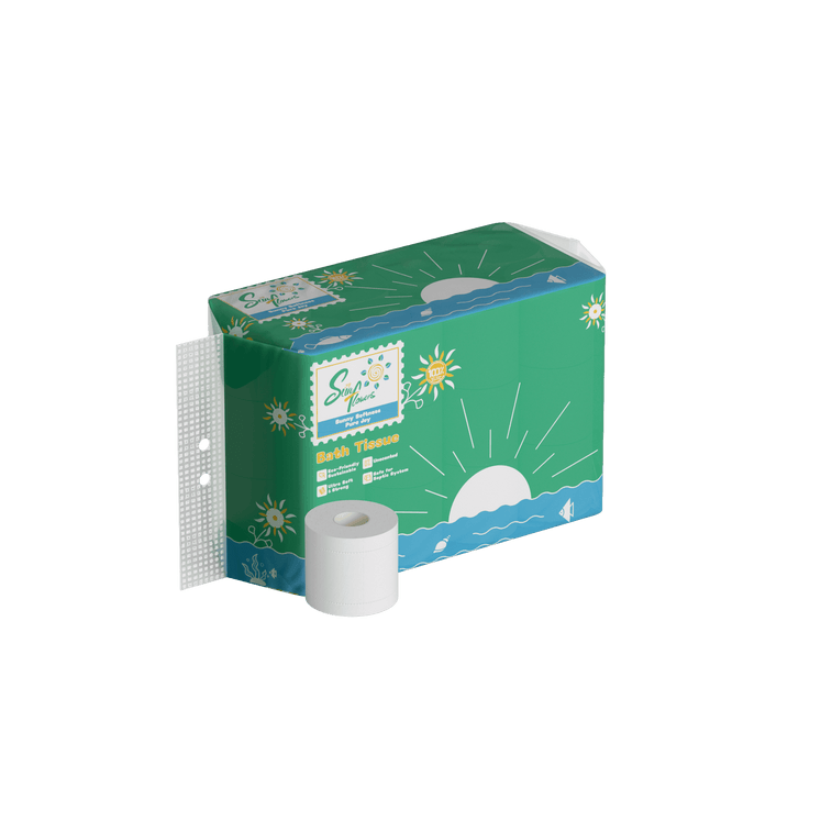 七月向日葵 四層超柔厚實捲紙 – 48卷家庭裝(每卷250張)– FSC認證 • 環保可沖散 • 總面積1550平方英尺 – 家用/商業批發優選 11