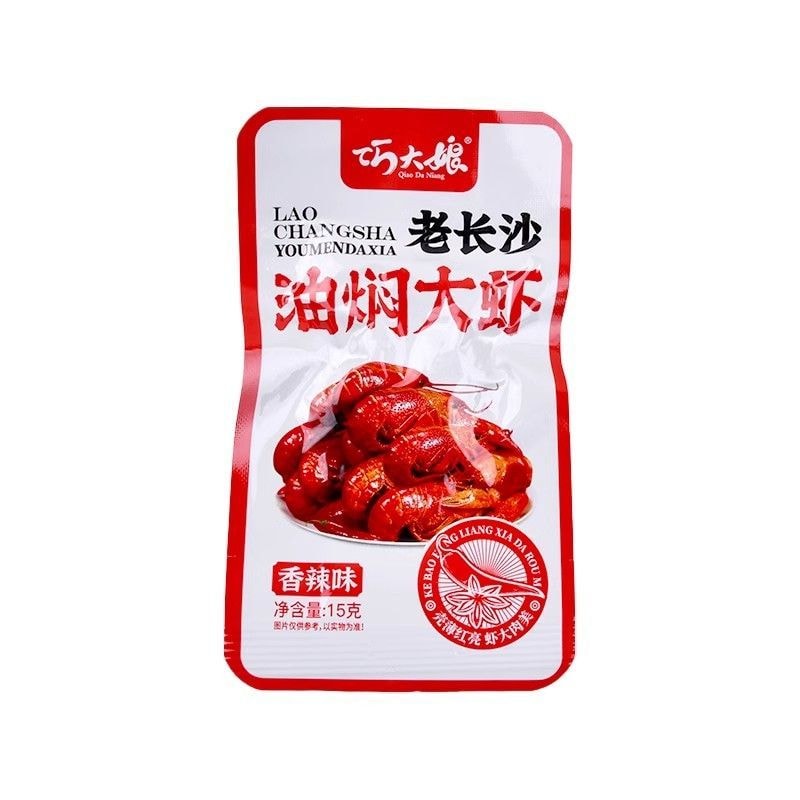 Qiao Auntie Old Changsha Oil-Braised Prawns and Crayfish, Ready-to-Eat, Bagged, Hunan Specialty Snack, Double Flavor, 120g*1 Bag