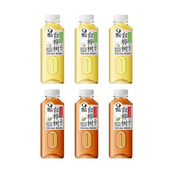 Birch Jasmine Green Tea 20.29 fl oz*3+Oolong Unsweetened Tea 20.29 fl oz*3【6 Combo Packs】【0 Sugar 0 Calories 0 Fat】