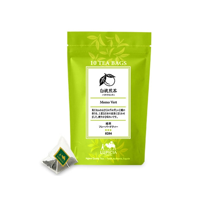 【日本直邮】lupicia绿碧茶园 白桃煎茶 限定袋装 茶包10个