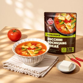Zucchini Gochujang Jjigae- Red Pepper Paste Stew With Tofu , 17.6 oz 【Microwave Instant Suop】【 Ready in Minutes】