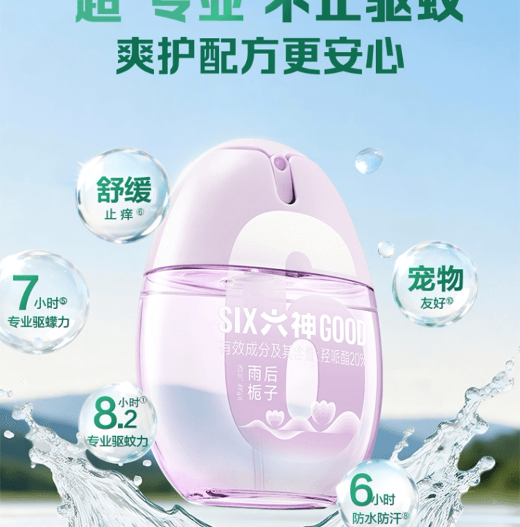 【中国直邮】 六神 驱蚊蛋 驱蚊液 防蚊喷雾 花露水 户外 冰凉 便携 蚊不叮 露营 骑行 持久 小巧-青柚 1个