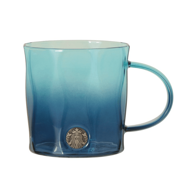 STARBUCKS Metal Dual Blue Gradation Heat-resistant Glass Mug - Yami.com