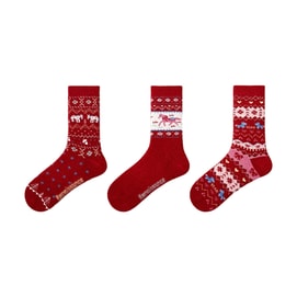 【中國直郵】 HSPM 新年中筒馬年本命年大紅襪 旋轉彩馬 F 1組三雙