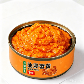 昊七七 正宗蟹黄酱拌饭拌面蟹黄螃蟹粉蟹肉蟹膏即食海鲜100g*1罐