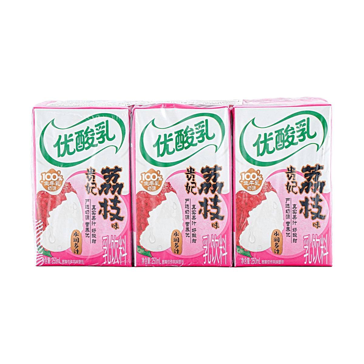 Yili Group Youngfun Dairy Drink,Royal Lychee Flavor,8.45 fl oz*6