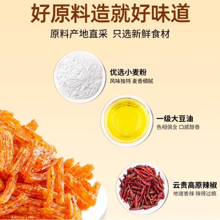 【中國直郵】 佳龍 老式細麵筋辣條 兒時校園懷舊辣條 香辣好吃 450g/包 【約30小包】 5