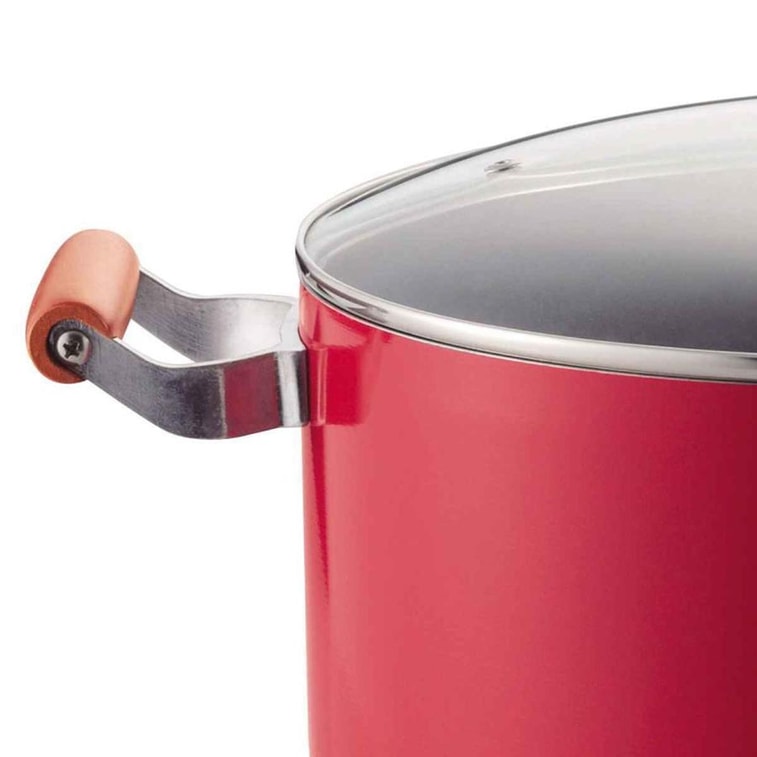 日本PEARL LIFE 汤锅家用燃气加厚深锅 煮粥蒸锅咖喱锅不粘锅 带玻璃盖 电磁炉适用 32cm 4