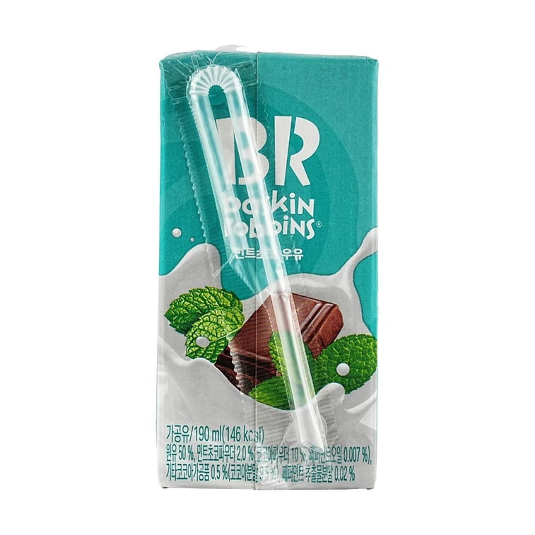 韩国BASKIN ROBBINS 蜜瓜牛奶+薄荷巧克力牛奶+草莓牛奶+棉花糖牛奶 190ml*4盒【4口味组合装】 21