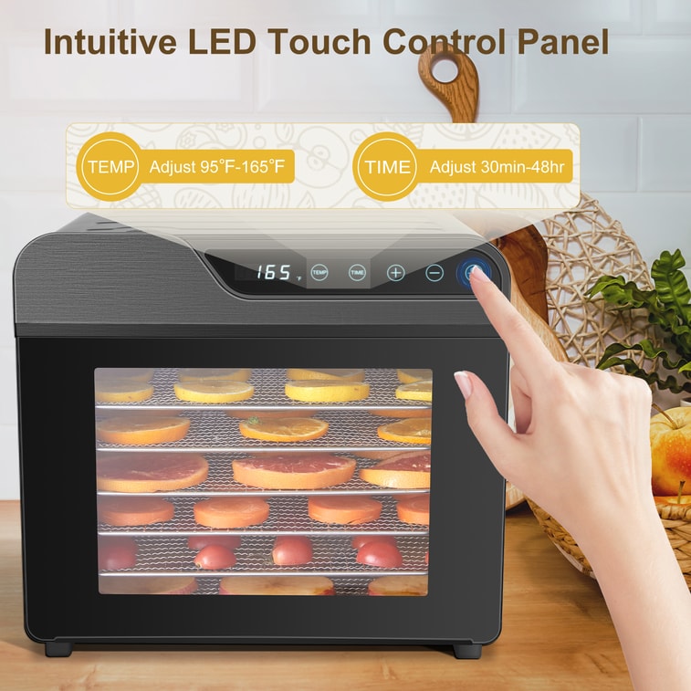 【中国からの直送】Amzgachfktch 8段式ステンレス製食品乾燥機 625W フードドライヤー タイマー調節可能 温度165°F 乾燥機 7