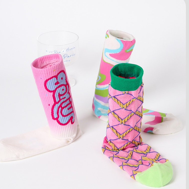 New Ins Style Fashionable Combed Cotton Breathable Mid Tube Socks Set For Hayakawa Girls Christmas and New Year 7