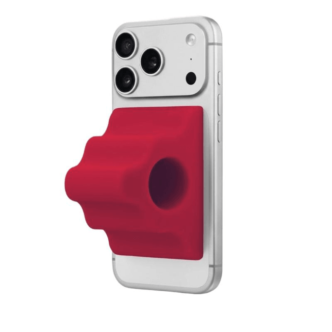 [중국 직배송] 샤이닝굿즈 MagSafe 호환 마그네틱 폰 그립 스탠드, 체리 레드, 8*5cm