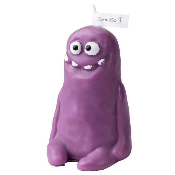 Cute Mud Monster Scented Candle Smirk Purple Lavender