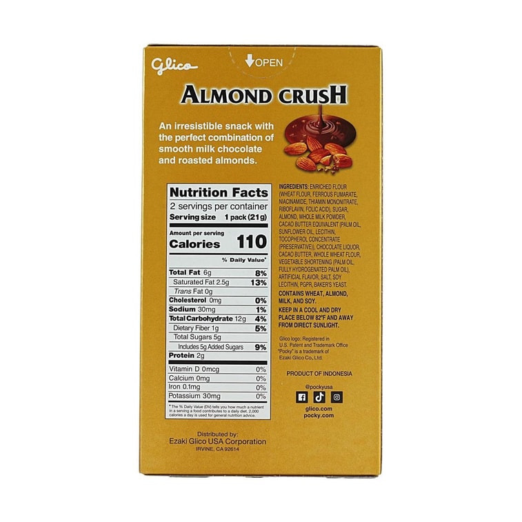 Pocky Almond Crush Chocolate Cream Covered Biscuits Sticks, 1.45 oz 4