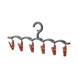 Simple Household 6 Clips Baby Clothes Rack Underwear Socks Drool Towel Drying Rack Mountain Grey