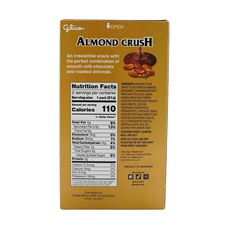 Pocky Almond Crush Chocolate Cream Covered Biscuits Sticks, 1.45 oz 7