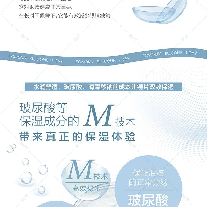 【日本美瞳/日本直郵】FOMOMY Silicone 日拋 近視 隱形眼鏡 透明片「透明色系」30片裝 度數-2.25(225)預定3-5天 DIA:14.0mm | BC:8.7mm