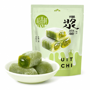 稲香村 溢れる麻薯 抹茶味 ココナッツシルク入りもち米団子特産 休闲零食麻糍小吃糕点 210g 【もちもち食感 さっぱり甘い】【冷やすとさらに美味しい】