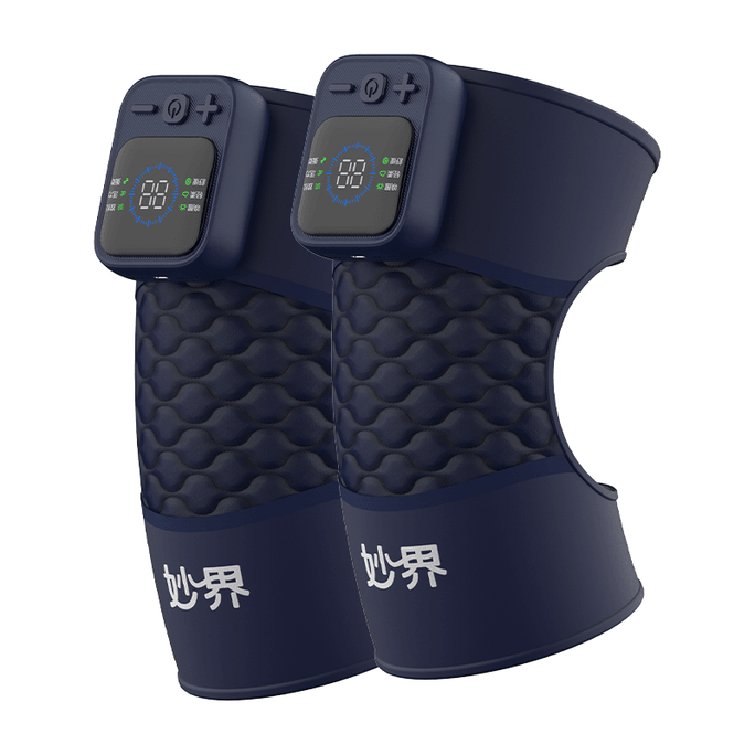 【トップライブ配信インフルエンサーおすすめブランド】Miaojie ジョイントセラピー スマート電気加熱膝サポーター ブルー（1ペア）
